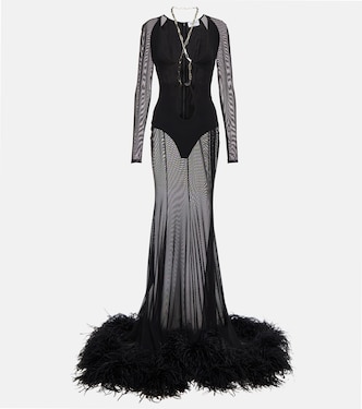 Robe longue à plumes | The Attico