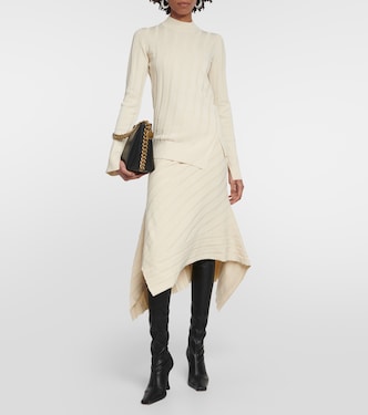 Gonna midi asimmetrica in maglia a coste | Stella McCartney