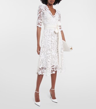 Vestido midi con encaje | Elie Saab