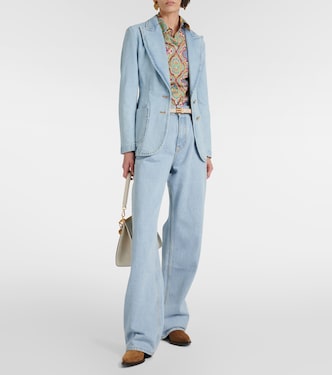 Embroidered denim blazer | Etro
