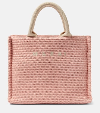 Borsa Small effetto rafia con logo | Marni
