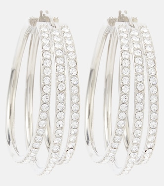 Vittoria crystal-embellished hoop earrings | Amina Muaddi