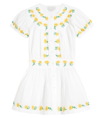 Besticktes Kleid aus Leinen und Baumwolle | Stella McCartney Kids