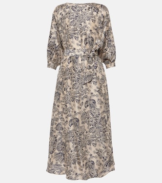 Bedrucktes Midikleid aus Seide | Loro Piana