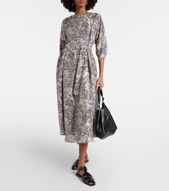 Bedrucktes Midikleid aus Seide | Loro Piana