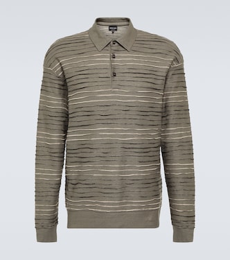 Polo intarsia en lin mélangé | Giorgio Armani