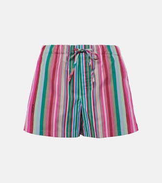 Shorts de popelín de algodón a rayas | Valentino