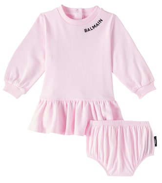 Bébé – Ensemble robe et culotte bloomer en coton | Balmain Kids
