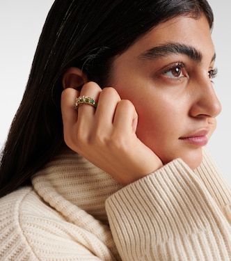 Bague Scatter en or 18 ct, émeraudes et diamants | Ananya