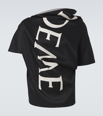 Logo draped silk twill top | Loewe