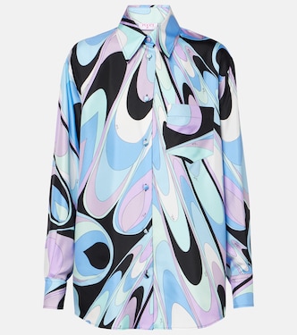 Camicia pigiama in twill di seta con stampa | Pucci