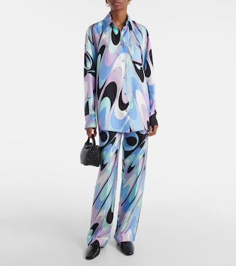 Camicia pigiama in twill di seta con stampa | Pucci