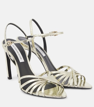 105 snake-effect leather slingback sandals | Victoria Beckham