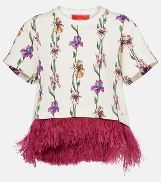 T-Shirt La Scala aus Baumwolle mit Federn | La DoubleJ