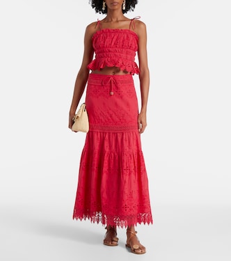 Broderie anglaise cropped cotton top | Melissa Odabash