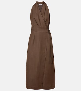 Wickelkleid aus Twill | Brunello Cucinelli