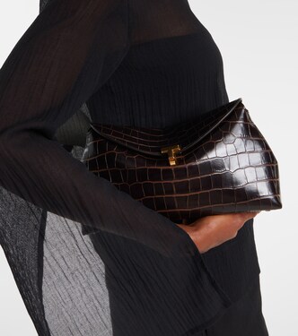 Clutch T-Lock Small aus Leder | Toteme
