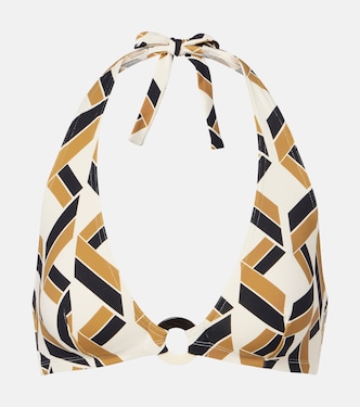Dimension halterneck patterned bikini top | Eres