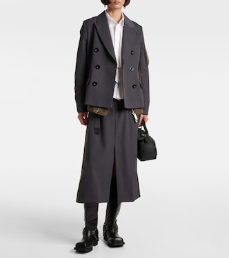 Paneled double-breasted jacket | Sacai