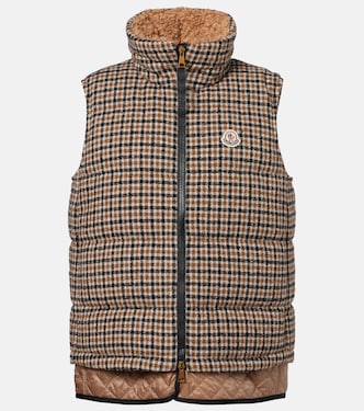 Touvet checked wool-blend down vest | Moncler