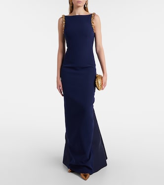 Verzierte Robe Sloane aus Crêpe | Safiyaa