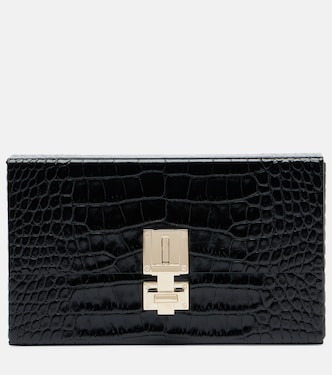 T Latch croc-effect leather box clutch | Tom Ford