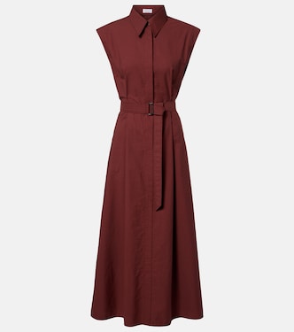 Monili cotton-blend midi dress | Brunello Cucinelli