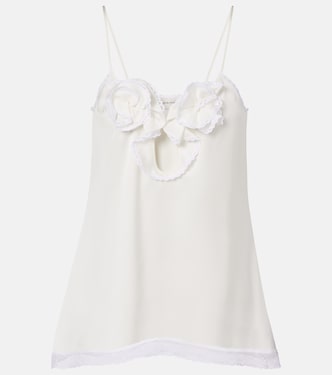 Floral-appliqué lace-trimmed silk satin camisole | Magda Butrym