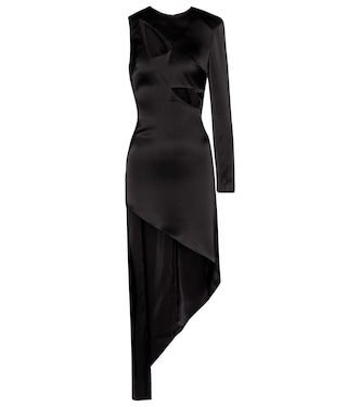 Cut-out asymmetric satin minidress | David Koma