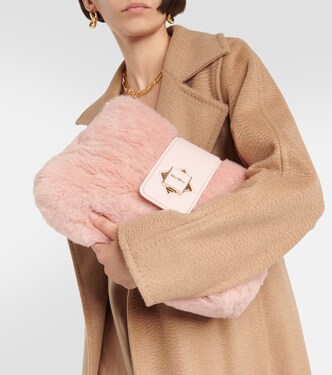 Clutch Cuscino aus Teddyfleece mit Leder | Max Mara