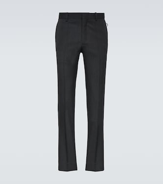 Pantalones slim de lana de tiro bajo | Undercover