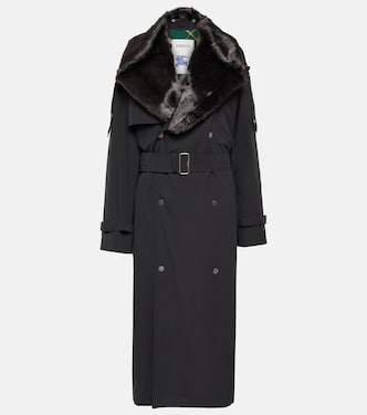 Gabardina en mezcla de algodón con pelo sintético | Burberry