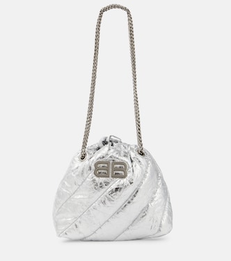Schultertasche Crush Mini aus Metallic-Leder | Balenciaga