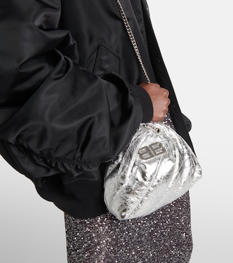 Schultertasche Crush Mini aus Metallic-Leder | Balenciaga