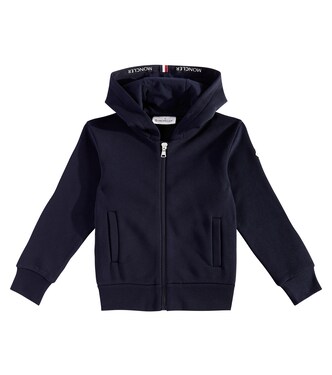 Logo cotton zip-up hoodie | Moncler Enfant