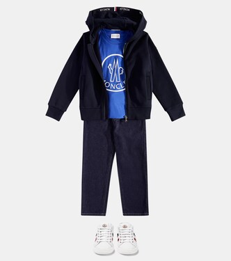 Felpa in cotone con zip e cappuccio | Moncler Enfant