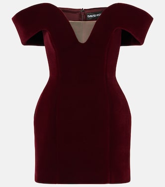 Off-Shoulder-Minikleid aus Samt | David Koma