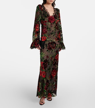 Robe aus Devoré mit Spitze | Rodarte