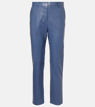Pantaloni regular Coleman in pelle a vita media | Joseph