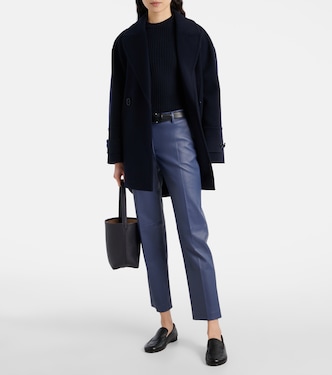 Pantaloni regular Coleman in pelle a vita media | Joseph