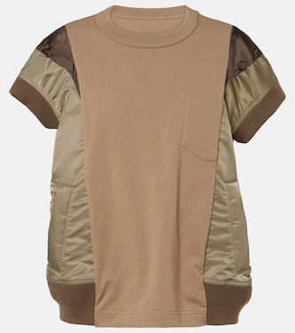 Top con pannelli in jersey e twill | Sacai