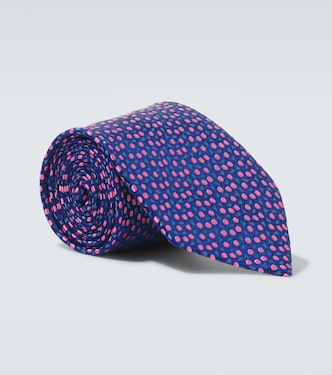 Printed silk tie | Charvet