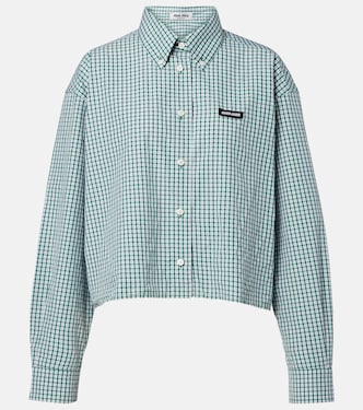 Cropped checked cotton shirt | Miu Miu