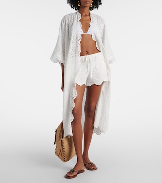 Copricostume Aya in cotone sangallo | Poupette St Barth