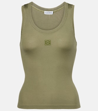 Anagram ribbed-knit silk tank top | Loewe