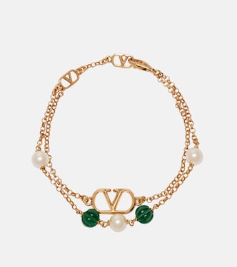 VLogo beaded Swarovski® pearls bracelet | Valentino