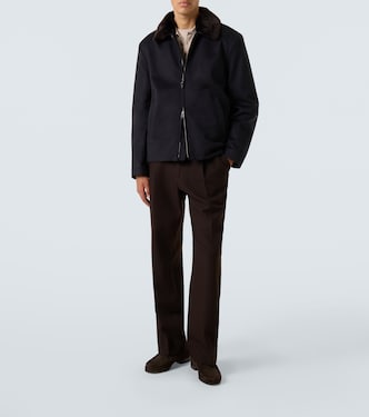 Shearling-trimmed cashmere jacket | Canali
