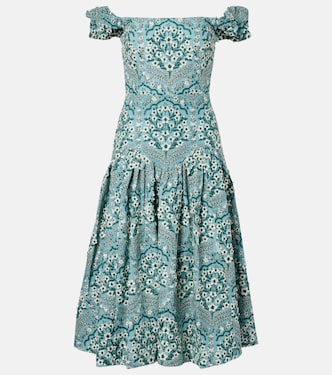 Siembra embroidered cotton midi dress | Agua by Agua Bendita