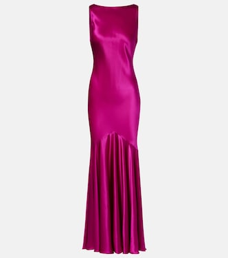 Vestido largo de satén en mezcla de seda | Nina Ricci