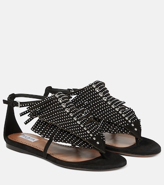Embellished suede thong sandals | Alaïa
